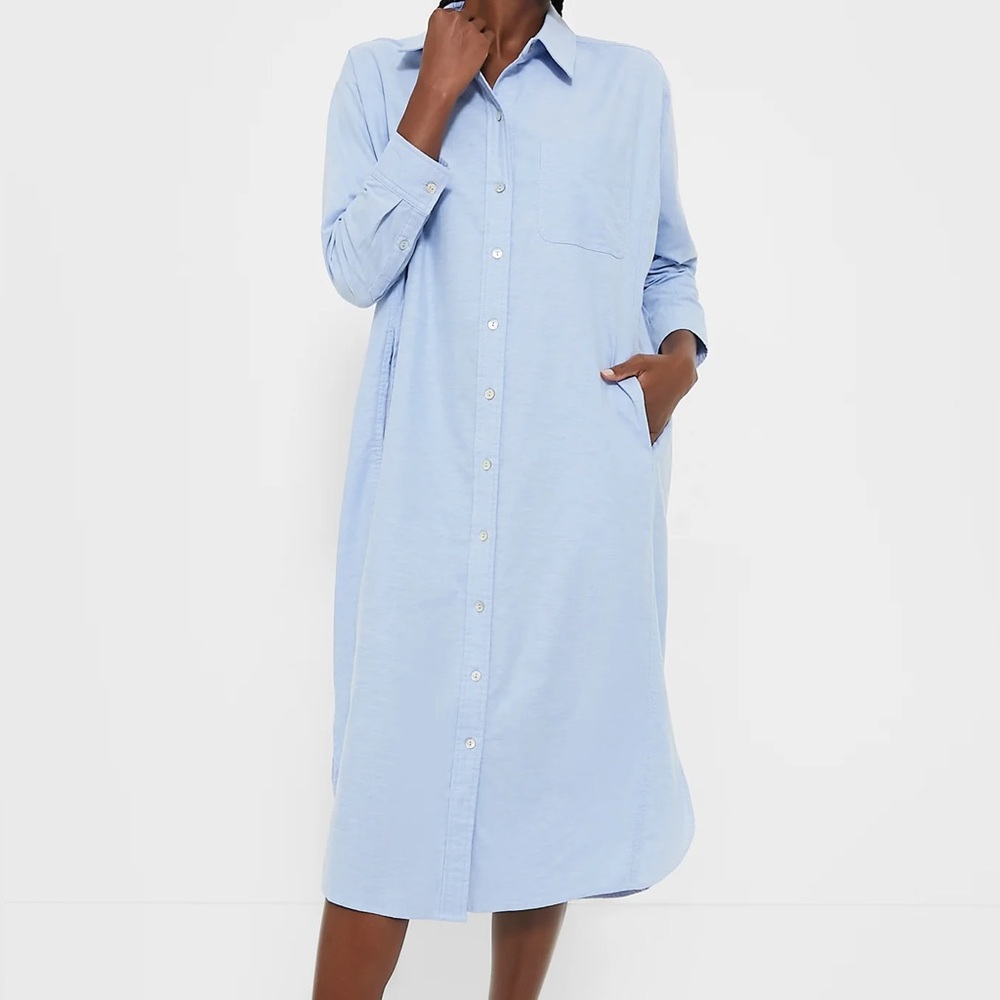 TUCKERNUCK Pomander Place Blue Oxford Aria Shirt Dress NWT Size small